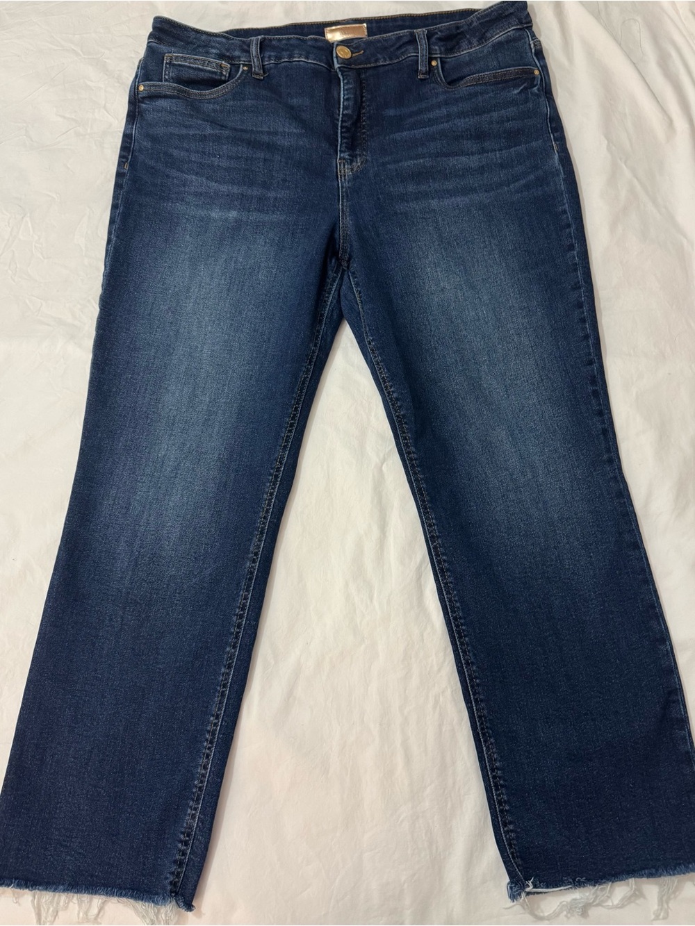 Kut from the Kloth Jeans Womens 18 Blue Reese Ankle Straight Leg Raw Hem Fab Ab